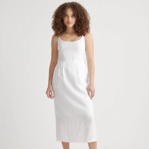 Quince 100% European Linen Scoop Neck Midi Dress
